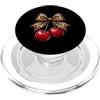 Coquette Bow Aesthetic Cherry Graphic Wo Coquette Bow Cherry Leopard Ribbon Retro Estetica Signore PopSockets PopGrip per MagSafe