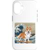 Corgi Puppy Lover PS Custodia per iPhone 16 Corgi Giapponese Kanagawa Wave Surfing Dog Amante