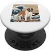 Saint Bernard Puppy Lover PS San Bernardo Giapponese Kanagawa Wave Surf Dog Amante PopSockets PopGrip Adesivo