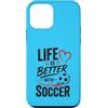 F4NT4STIC SPORTS COLLECTION Custodia per iPhone 12 mini Football Collection Life is Better With Soccer