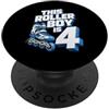 Roller Birthday Apparel Roller Boy, pattinatore per 4° compleanno, per bambini, età 4 anni PopSockets PopGrip Adesivo