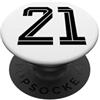 Retro Sports Team Football Group Costume #21 Bianco Vintage Numero 21 Sport Fan Stile Calcio PopSockets PopGrip Adesivo