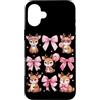 Coquette Bow Aesthetic Deer Graphic Wome Custodia per iPhone 16 Plus Kawaii Deer Coquette Bow Ribbon Estetica Deer Lover Bambini