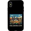 Oklahoma City Travel Art Studio Custodia per iPhone X/XS Oklahoma, skyline città, retro, vendemmia, arte, design