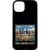 Oklahoma City Travel Art Studio Custodia per iPhone 15 Plus Oklahoma, skyline città, retro, vendemmia, arte, design