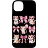 Coquette Bow Aesthetic Cat Graphic Women Custodia per iPhone 14 Plus Simpatico fiocco per gattino, per amanti dei gatti