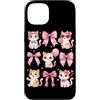 Coquette Bow Aesthetic Cat Graphic Women Custodia per iPhone 13 Simpatico fiocco per gattino, per amanti dei gatti
