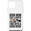 Cat Lover Reading Bookworm Mom Librarian Custodia per iPhone 12 mini Prenota Mom Cat Lover Feline Fine con una buona lettura