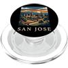 San Jose Travel Art Studio san jose, california, orizzonte, retro, vendemmia, PopSockets PopGrip per MagSafe