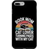 Reading Cat Mom Book Lover Library Custodia per iPhone 7 Plus/8 Plus Book Mom Cat Lover Girare le pagine con il mio gatto