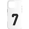 Retro Sports Team Football Group Costume Custodia per iPhone 16 Pro # 7 Bianco Vintage Numero 7 Sport Fan Soccer Style