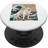 Samoyed Puppy Lover PS Samoiedo giapponese Kanagawa Wave Surf Amante dei cani PopSockets PopGrip Adesivo