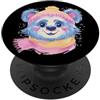 Space Lover Kawaii Whimsical Portrait Gr Carino Alien Girl Fantasy Personaggio Ritratto Grafico Blu PopSockets PopGrip Adesivo