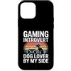 Introvert Dog Gamer Puppy Lover Gaming Custodia per iPhone 12 mini Amante dei cani introverso di gioco al mio fianco
