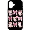 Coquette Bow Aesthetic Cat Graphic Women Custodia per iPhone 16 Coquette Bow Cat Cute Kitty nastro estetico amante dei gatti