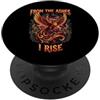 Resilient Phoenix Art Le fiamme della fenice risorgono dalle ceneri I Rise Rebirth PopSockets PopGrip Adesivo