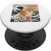 Pomeranian Puppy Lover PS Pomerania Giapponese Kanagawa Wave Surfing Dog Amante PopSockets PopGrip Adesivo