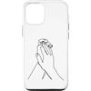 one line art one line drawing line penci Custodia per iPhone 12/12 Pro Mani di disegno a una linea: tocco nel contorno