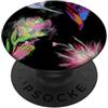 Cozy Doodle Co. Grafico Sfondo Scuro Astratto Floreale PopSockets PopGrip Adesivo