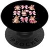 Coquette Bow Aesthetic Rabbit Graphic Wo Nastro con fiocco Kawaii Bunny Coquette, simpatico coniglietto amante PopSockets PopGrip Adesivo
