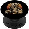 Vintage Book Lover Gifts Leggi libri Live Analog Retro Reader PopSockets PopGrip Adesivo