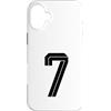 Retro Sports Team Football Group Costume Custodia per iPhone 16 Plus # 7 Bianco Vintage Numero 7 Sport Fan Soccer Style