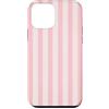 Y2K Pink Vertical Stripe Aesthetic Custodia per iPhone 12 mini Elegante motivo geometrico a righe rosa stile preppy estivo