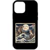 Monster Cat Trex Battle Gifts Custodia per iPhone 12 mini Gatto vs T-Rex Arte divertente giapponese Great Wave