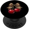 Coquette Bow Aesthetic Cherry Graphic Wo Coquette Bow Cherry Leopard Ribbon Retro Estetica Signore PopSockets PopGrip Adesivo