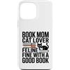 Cat Lover Reading Bookworm Mom Librarian Custodia per iPhone 13 Pro Max Prenota Mom Cat Lover Feline Fine con una buona lettura