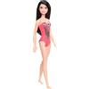 Barbie Bambola Mora con Costume da Bagno Rosa con Grafica, Giocattolo per Bambini 3+ Anni, GHW38