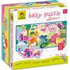Ludattica | Baby Puzzle Unicorni | Puzzle bambini 2 anni | Puzzle Double Face 32 pezzi | Due giochi in uno | Dimensione 67 x 32 cm | Made in Italy