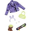 Barbie Set aggiuntivo per animali domestici e alla moda con 7 pezzi, incluso cucciolo per animali domestici, accessori per animali domestici e accessori per bambole alla moda, giocattolo per bambini