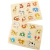 BESPORTBLE 2 set Puzzle Animali in Legno con Pomelli per Giocattoli Educativi Montessori per Sviluppo Cognitivo e Coordinazione Mano-occhio Puzzle Logici per Ragazzo Ragazza Colori Vivaci e