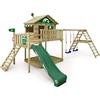 Wickey Gioco da giardino WICKEY Smart Ocean con altalena e scivolo verde, struttura da esterno per bambini con sabbiera, scaletta e accessori da gioco