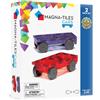 Magna-Tiles Magna Tiles Cars - Purple & Red 2-Piece Magnetic Construction Set, The Original Magnetic Building Brand