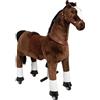 small foot Cavallo mobile su ruote in peluche, gioco da cavalcare, sopporta fino a 50 kg, per bambini dai 5 anni, 12462