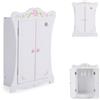 Moni Armadio per Bambole PH12B011, Legno, Dimensioni 42,5 x 22 x 57 cm, 3 grucce, colorazione:Bianco