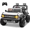Mondial Toys Ford Bronco Raptor 24V Maxi Fuoristrada 2 Posti Auto Macchina Elettrica per Bambini Telecomando Luci a Led Bluetooth Ammortizzatori Carico Massimo 60 Kg (Bianco)