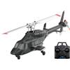 Quibuilds A61 Scala 1/53 Air-wolf Mini elicottero RC, 2.4G 4CH Telecomando, Modalità 6G con 6 assi Gyro, One-Key Decollo/Atterraggio, Regalo per gli appassionati di RC / Agli amanti del modello di