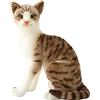 DAGLLGEW Peluche a Forma di Gatto Siamese da 13, 8 Pollici, Simpatico e Realistico Gatto Seduto, Morbido Peluche per Bambini, Realistico