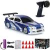 Meiurlex Mini auto RC Drift Car, 1:43 2,4 G, completamente proporzionale, 4WD, con luci LED, 15 km/h, auto da corsa telecomandata, giocattolo per adulti (versione RTR)