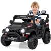 COSTWAY 12V Macchina Elettrica per Bambini, Auto per Bambini con Telecomando Porta USB Musica e Luci, Avvio lento, Velocità Regolabile 1-5 km/h, per Bambini 3 Anni+ (Nero)