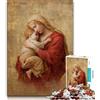 LLONGKT Puzzle per adulti Madonna col Bambino 1000 pezzi per adulti, antistress, giocattoli per la casa, decorazioni per la casa (dimensioni 38x26cm)