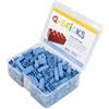 Q-Bricks Scatola da 300pz. Mattoncini in Cinque Formati Base 2X4, 1X4, 2X2, 1X2 e 1X1 Unicolor Azzurro 890