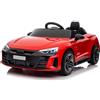 LEADZM Auto elettrica per bambini con musica e clacson e fari, 12 V, auto elettrica per bambini, con telecomando da 2,4 G, 3-5 km/h, per bambini (rosso)
