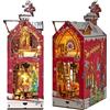 TOPBSFARNY Kit fai da te Book Nook Kit Snowy Night Song fai da te casa delle bambole in miniatura con mobili e luce a LED, 3D puzzle fermalibri in legno, kit modelli per adulti da costruire