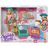 ZURU Sparkle Girlz Sparkle Girlz - Set da gioco compatto in miniatura con accessori, inclusa bambola da forno con vestito e utensili da cucina, 26 pezzi, dai 3 anni in su