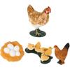 VANZACK Riproduzione Ciclo di Vita della Gallina 4 Pezzi in Plastica Decorazione per Bambini Giocattolo Educativo la Comprensione della Crescita