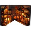 Generico Set Di Bookend In Miniatura - Diorama In Legno 3D, Decorazioni Fai -da -te, Ornamento Sugli Scaffali | Modello Nook Book Nook Di Ispirazione Giapponese Per Lo Stile Della Scrivania, L'angolo Lettur